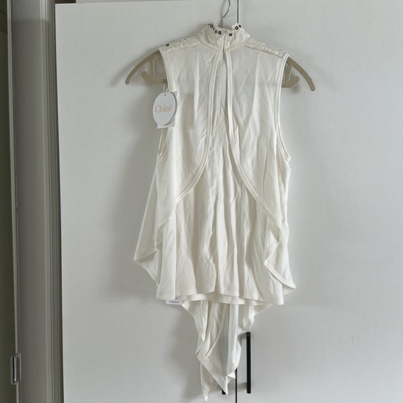 ✨ NWT CHLOE ss 2018 sleeveless mock neck blouse - Picture 5 of 5